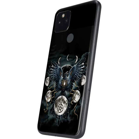 Crow and Moon Phases by Sarah Richter Google Pixel 5a Skin